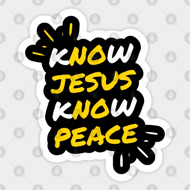 KNOW JESUS KNOW PEACE Sticker by Faith & Freedom Apparel 